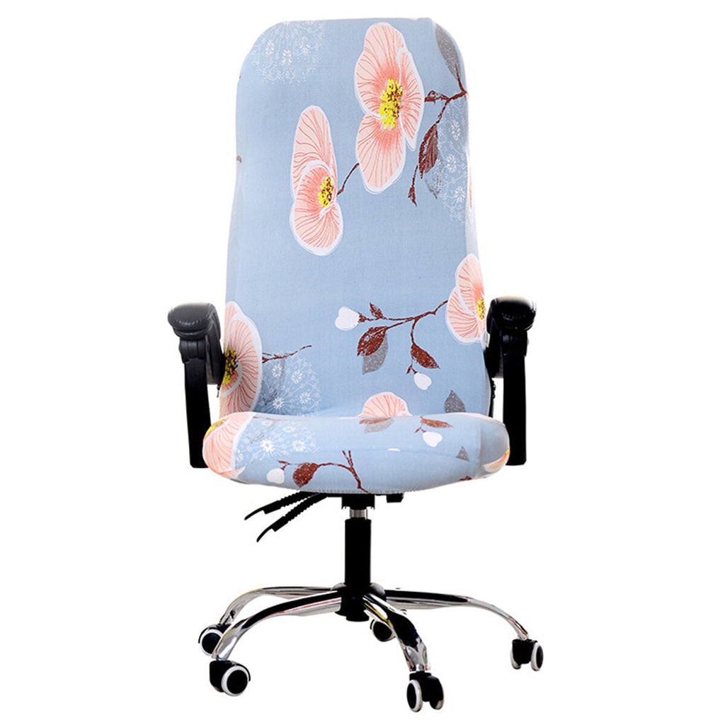 Elastic Office Chair Cover Computer Rotating Chair Protector Stretch Armchair Seat Slipcover Home Office Furniture Decoration L Size