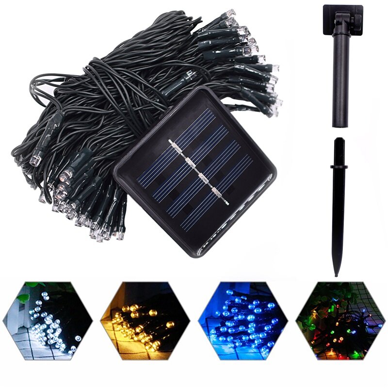 100LED 12M Solar Power Fairy String Lights Christmas Party Decor Garden Outdoor