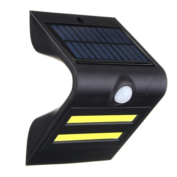 Solar Power COB LED PIR Motion Sensor Waterproof Wall Light Outdoor Garden Path Lamp