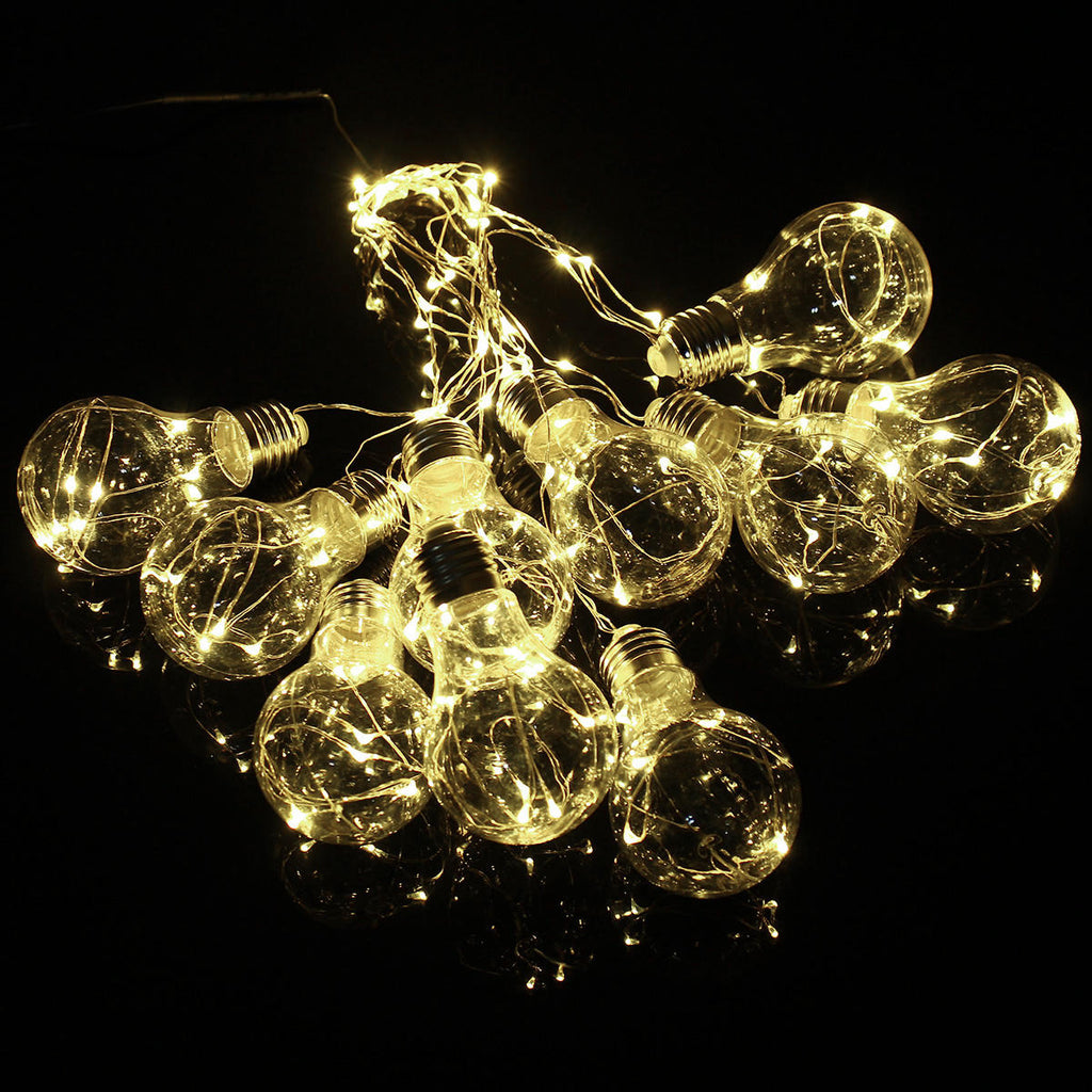 4M 10LEDs Bulb Shaped Indoor Outdoor Fairy String Light for Christmas Party AC100V-240V