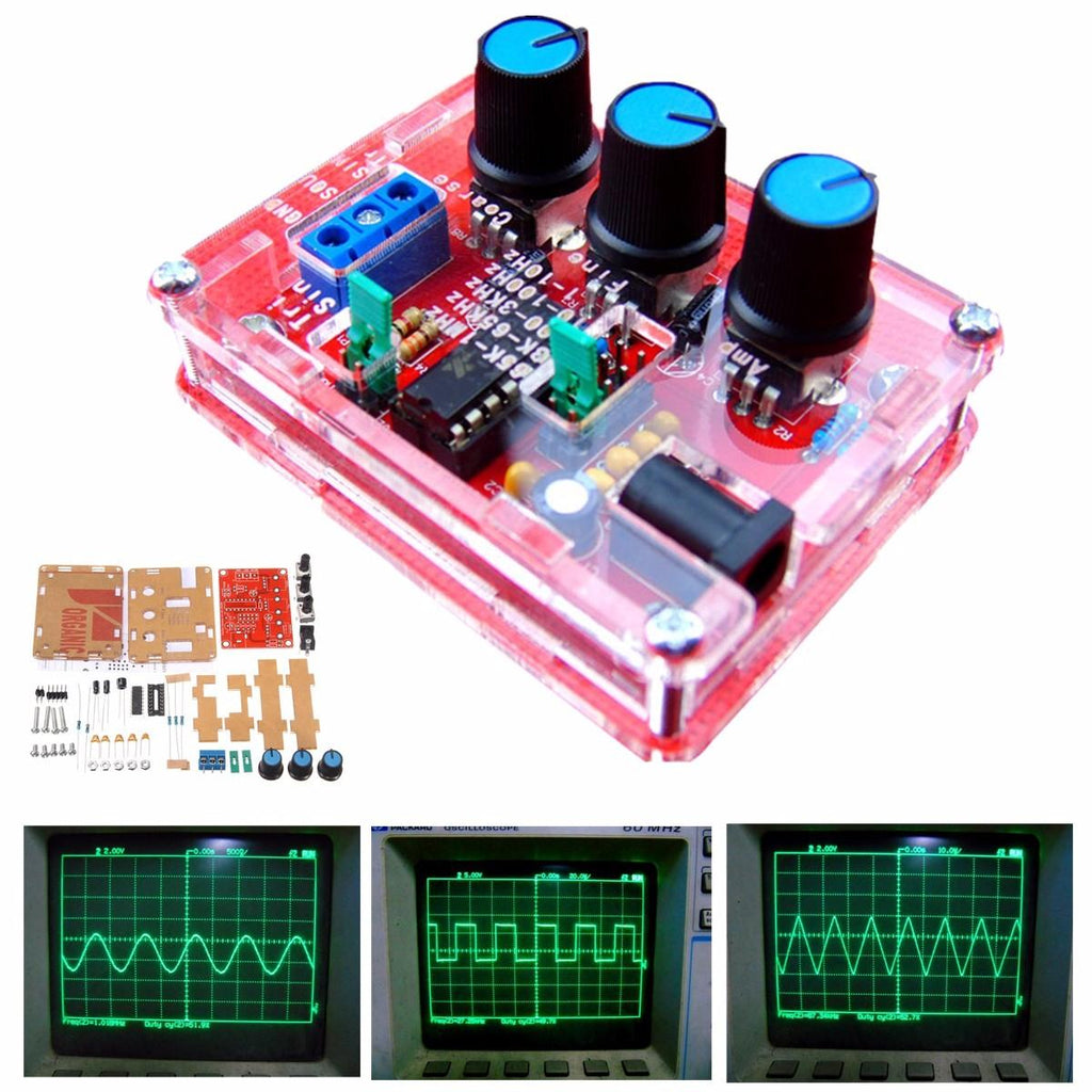 Signal Function Generator DIY Kits + Case Sine Triangle Square XR2206 1Hz-1MHz