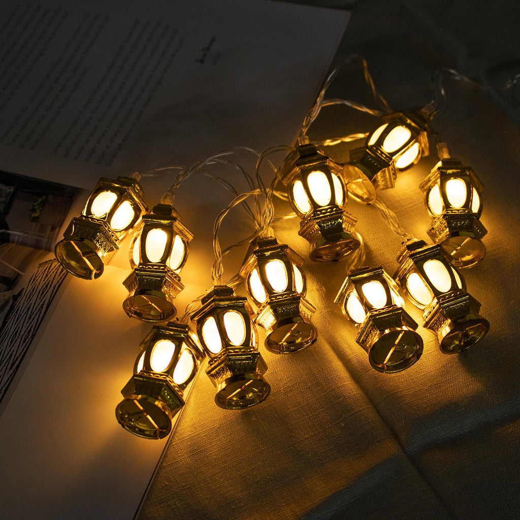 1.65M Gold Oil Lamp Battery Powered 10LED Fairy String Light for Holiday Christmas Indoor Home Decoration