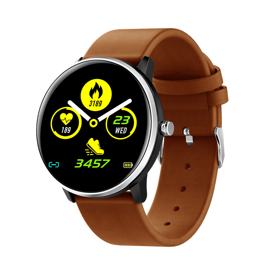 2.5D Full Touch Blood Pressure O2 IP68 Deep Waterproof 8 Sports Mode Weather Smart Watch