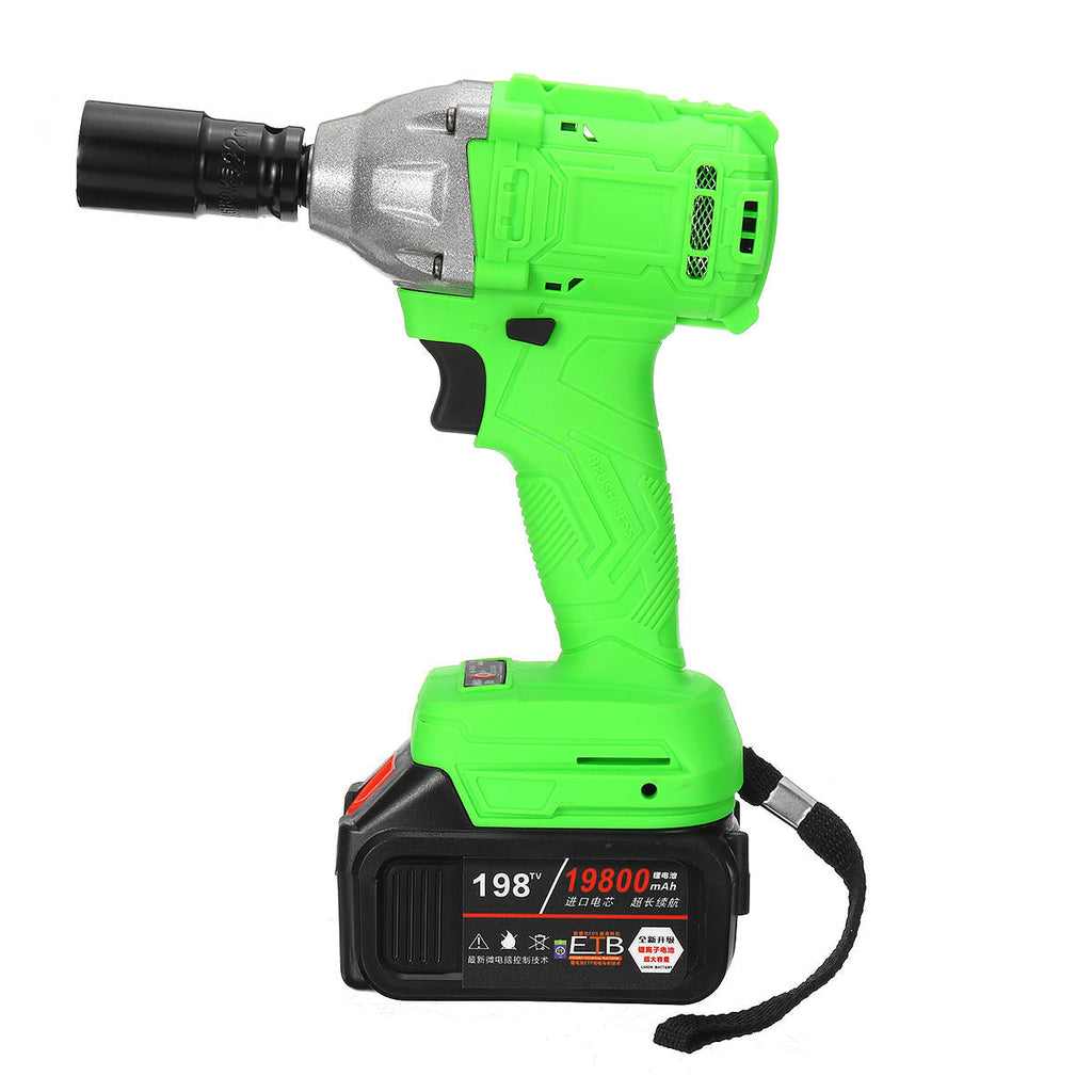 520Nm 198TV 19800mAh Electric Cordless Impact Wrench Driver Tool 1/2" Ratchet Drive Sockets