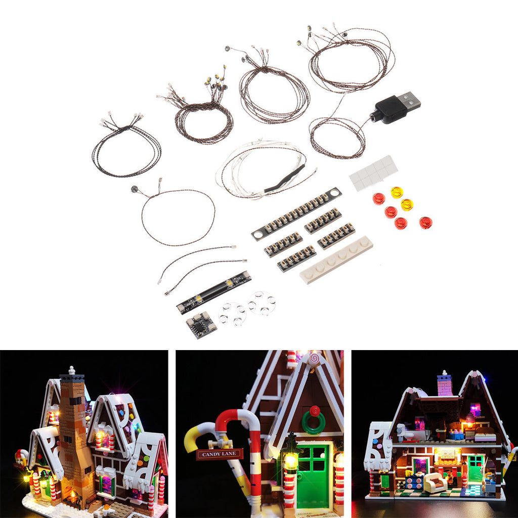 DIY LED Light String Kit Part For Lego 10267 House Model Building Gingerbread Flash