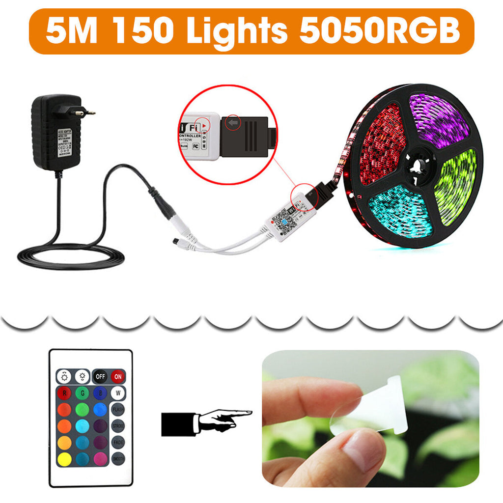 Watertight LED Strip Light + WiFi Controller + 24Keys Remote Control +Power Adapter DC12V