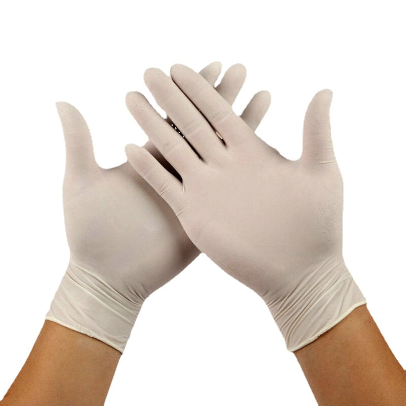 100 Pcs Disposable Latex Gloves Cleaning Work Finger Gloves Latex Protective Home Food For Safety White