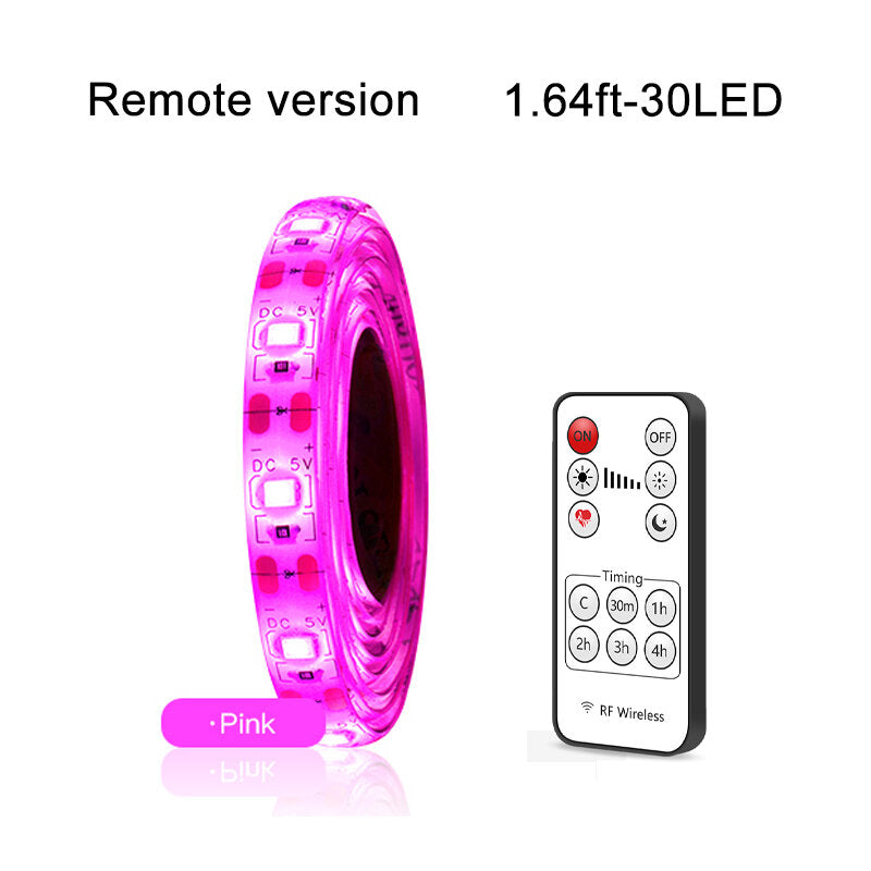 0.5/1/2/3/4/5M USB LED Strip Lights Stepless Dimming Home Decoration Lamp+Remote Control