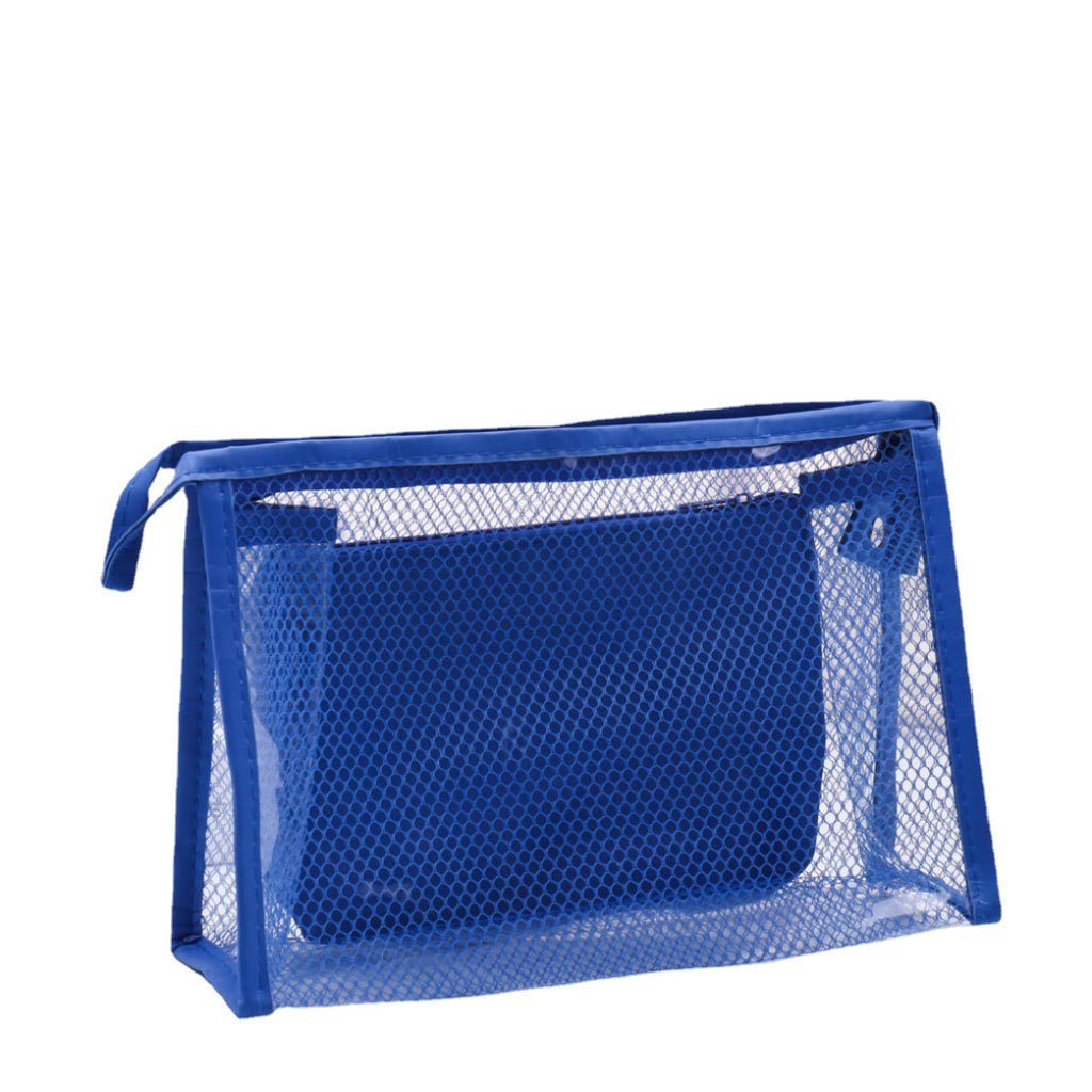 Waterproof PVC Cosmetic Bags Two-piece Suit Net Travel Makeup Transparent Bag