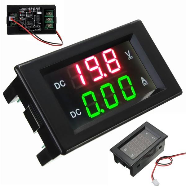 0-100V 20A Double Display Volt Meter Current Meter Digital LED