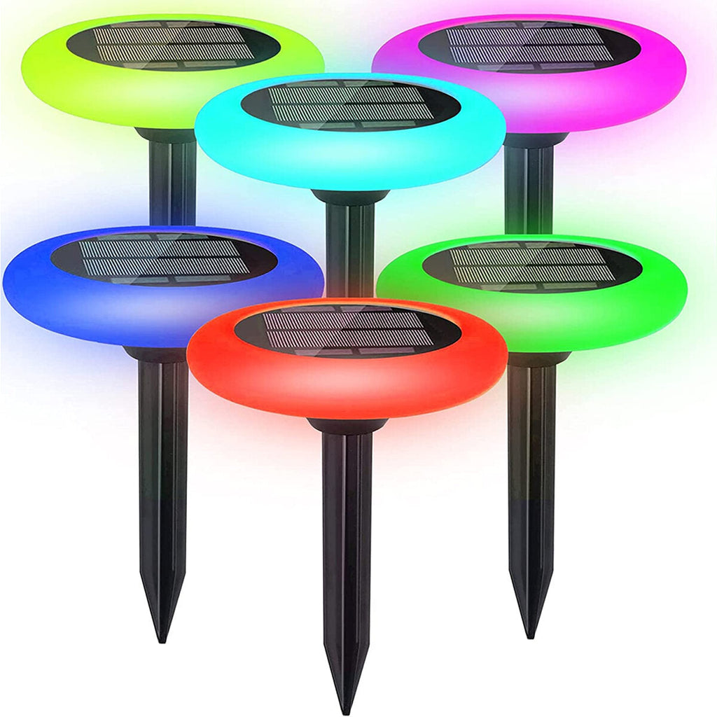 2/4 Pcs LED Solar Powered Ground Lawn Light RGB Floor Decking Garden Pathway Outdoor Yard Lamp Waterproof