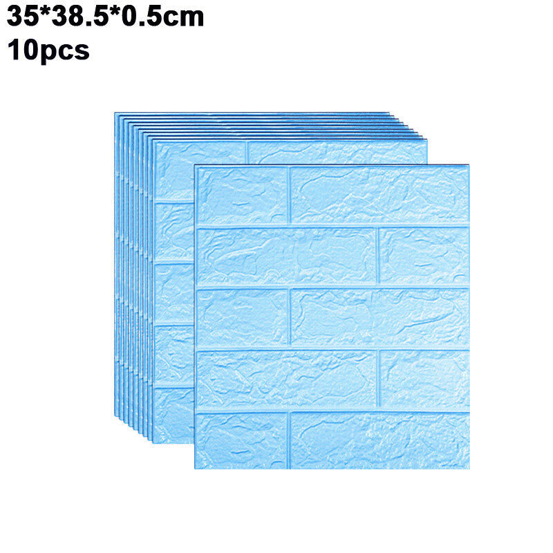 10/20PCS Multi-color Wallpaper Self Adhesive Wall Sticky Foam Brick 3D Texture Wallpaper