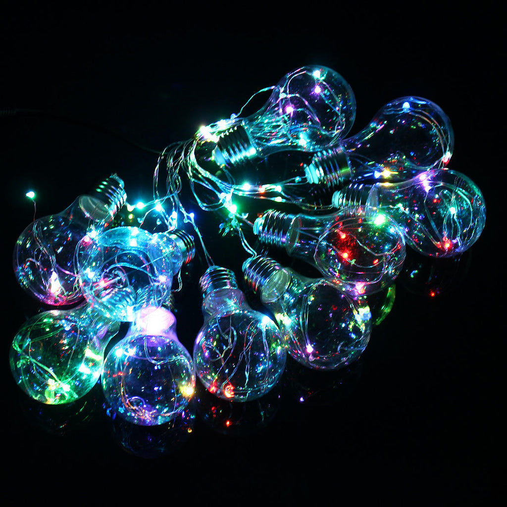 4M 10LEDs Bulb Shaped Indoor Outdoor Fairy String Light for Christmas Party AC100V-240V