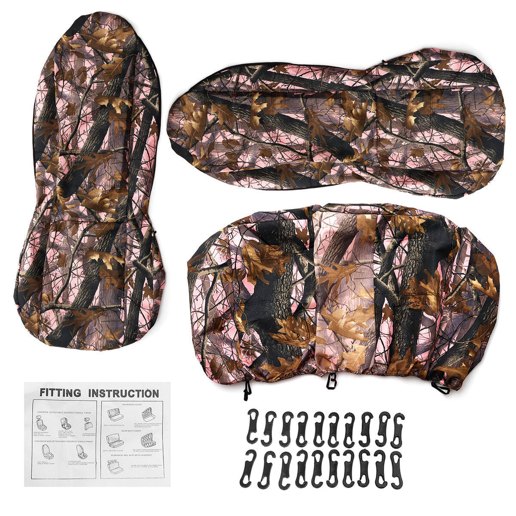 Universal Front + Back Camouflage Design Car Seat Covers Full Sets Protect Mat