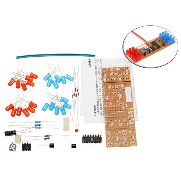 5Pcs DIY Double Color LED Flash Lights Kit Electronic Production NE555+CD4017 Practice Learning Kit