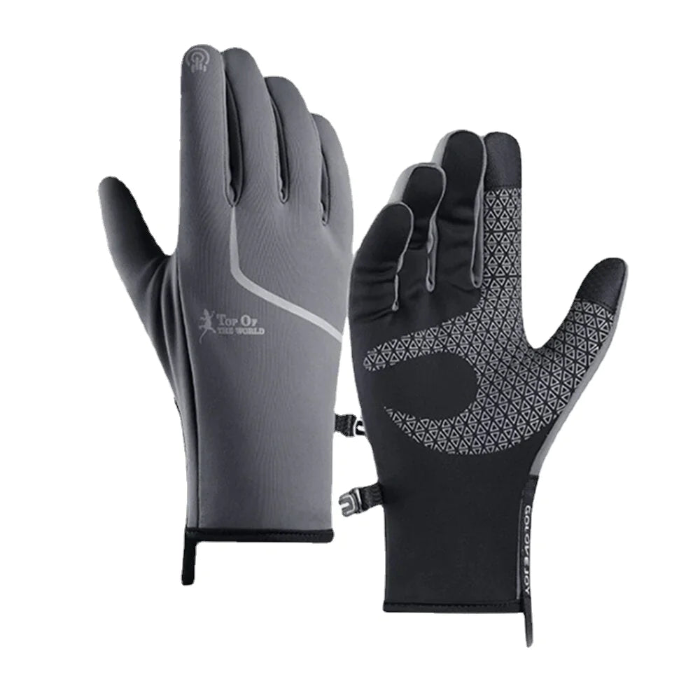 Unisex Diving Cloth Screen-touchable Riding Climbing Skiing Warm Plus Velvet Zipper Gloves