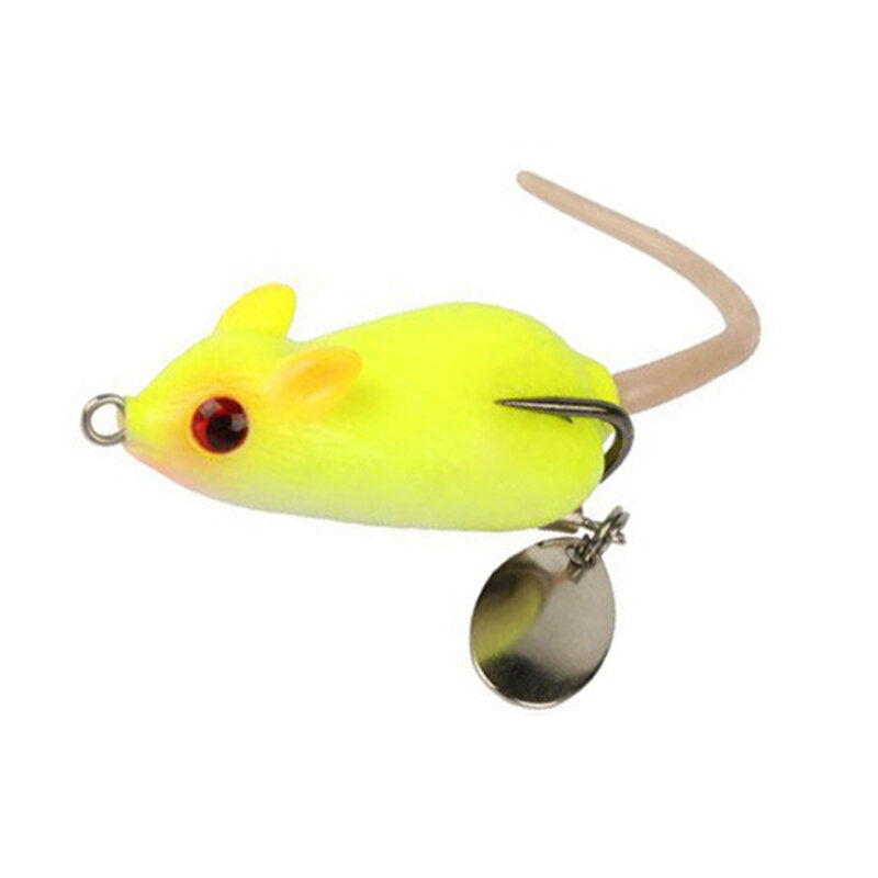 5cm 10.5g 3D Eyes Soft Mouse Bait Bells Sound Fishing Lure Frog Silicon Artificial Bait