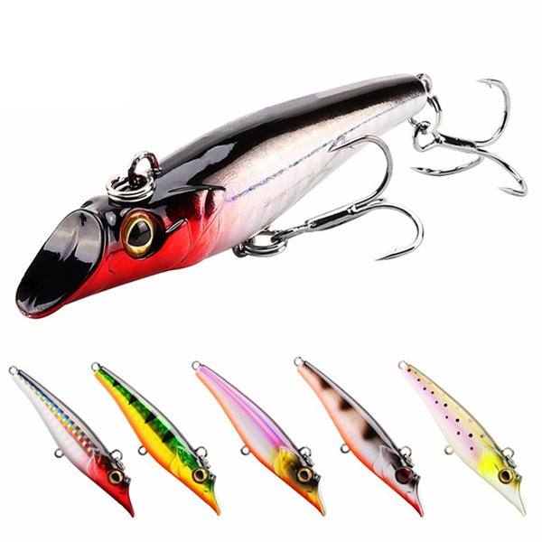 1PC 19g 75mm Sinking Fishing Lure Pencil 3D Eyes Simulation Skin Hard Fish Baits