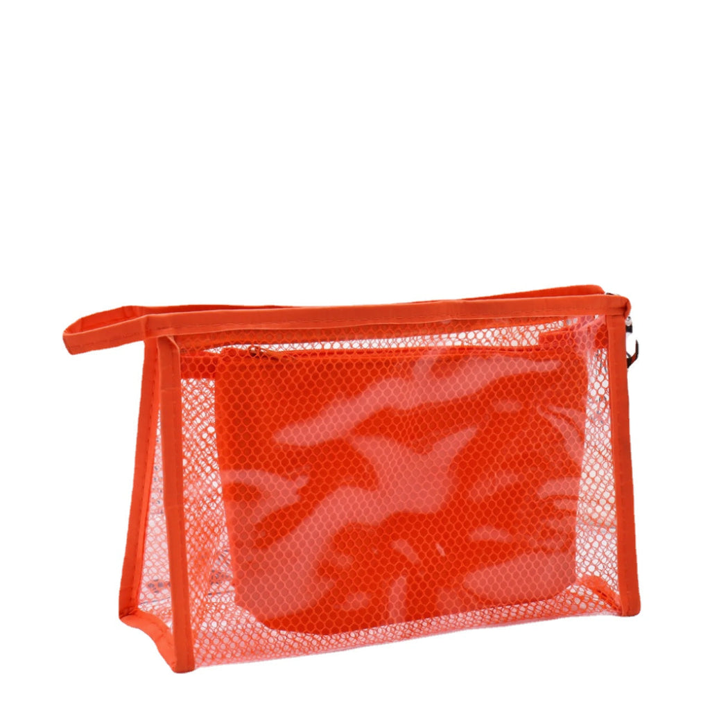 Waterproof PVC Cosmetic Bags Two-piece Suit Net Travel Makeup Transparent Bag