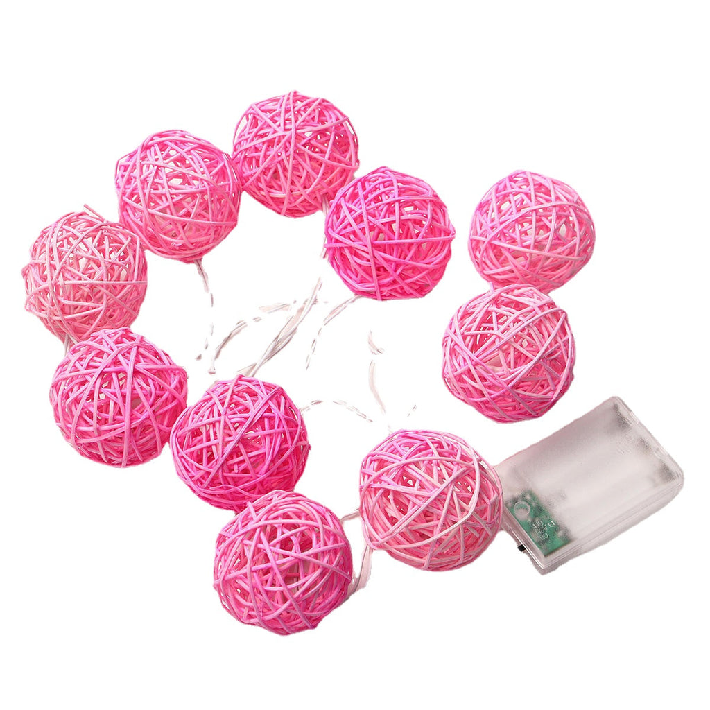 Battery Powered 1.8M 10LEDs Rattan Ball Fairy String Lights for Christmas Garden Party