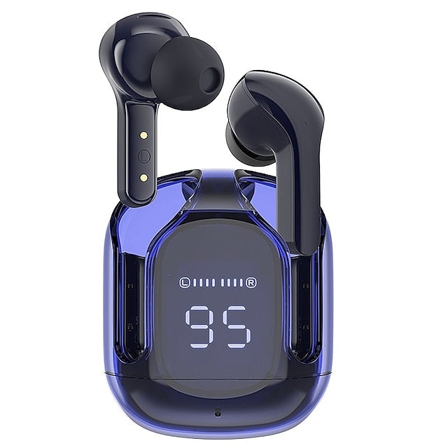 Bluetooth 5.3 Earbuds,Noise Reduction Headphones with Transparent Machine Compartment Touch-Control for Sports Working Music