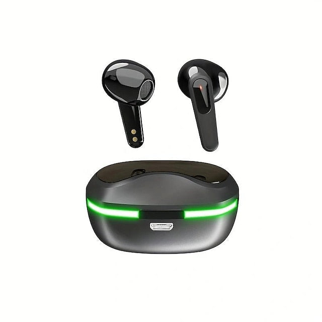 TWS True Wireless Stereo Earbuds Gaming Hand Free Headphone Low Latency Waterproof RGB Light Charging Case and Built-in Mic