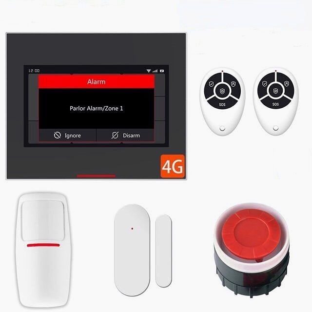 Wireless Wifi Smart Home Security Burglar Alarm System Kits Compatible with Alexa Support IOS & Android APP