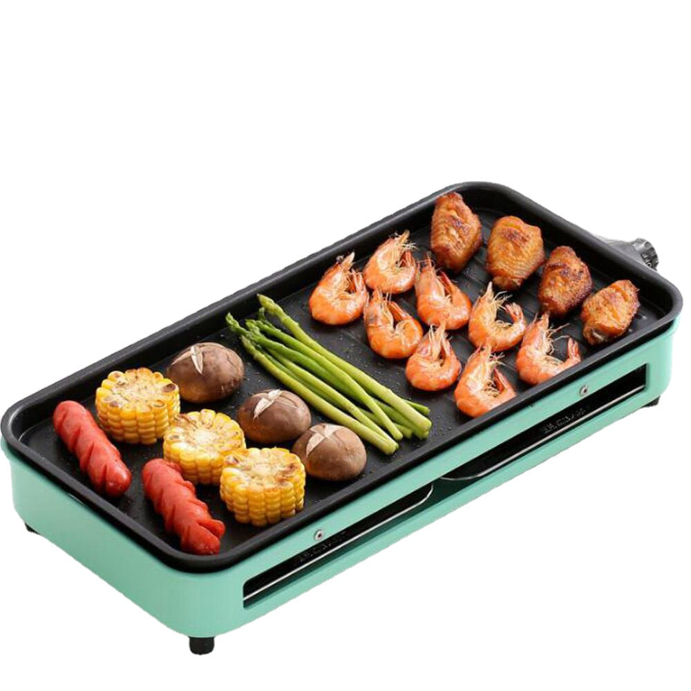 Portable Electric BBQ Grill Teppanyaki Smokeless Barbeque Hot Pan Plate Table