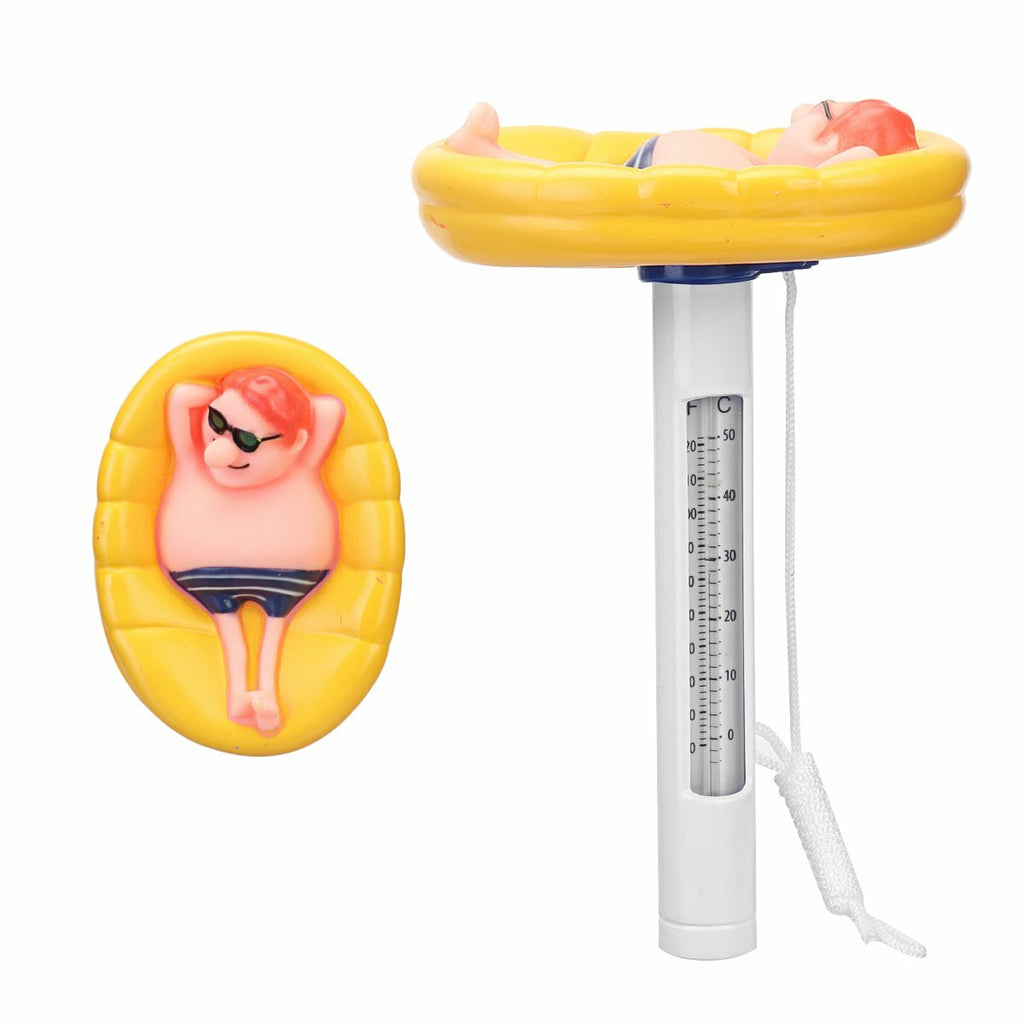 Cartoon Shatter Resistant Floating Pool Thermometer With String For Swimming Pools Spas Hot Tubs Water Temperature Tester Tool