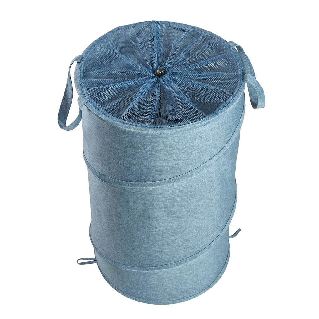 38x38x64cm Oxford Cloth Laundry Basket Washing Clothes Storage Bag Folding Basket Bin with Wheels