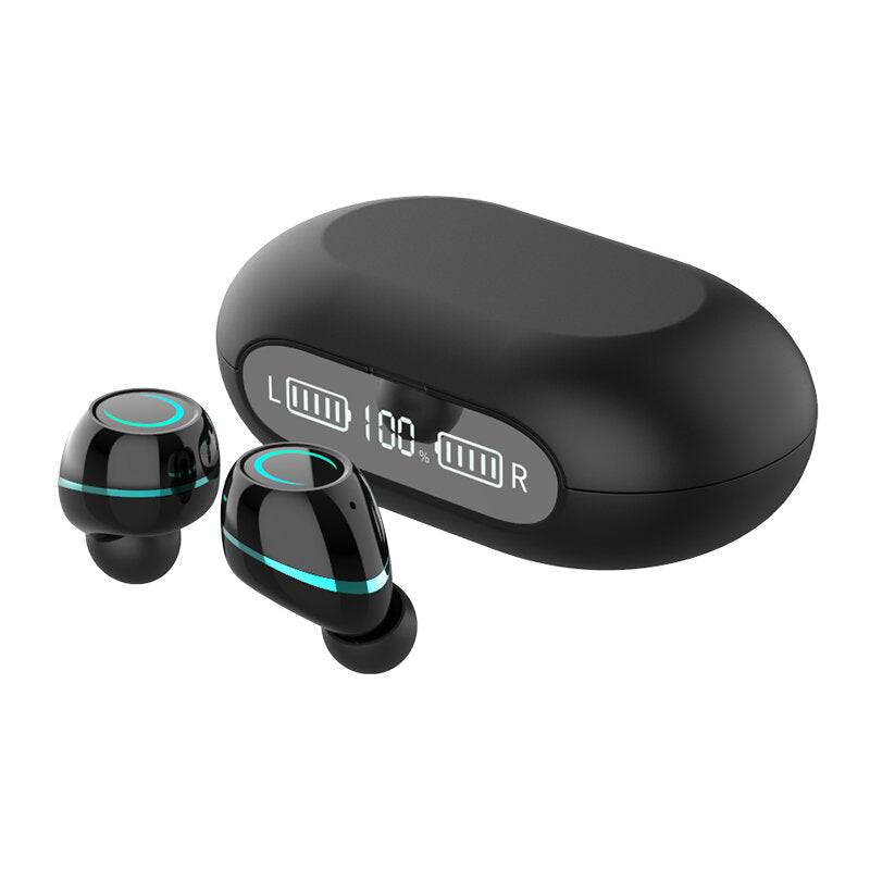 Wireless Earbuds Bluetooth 5.0 Earphones 9D Stereo LED Display IPX6 Waterproof Mini Sports Headset Headphones with Mic