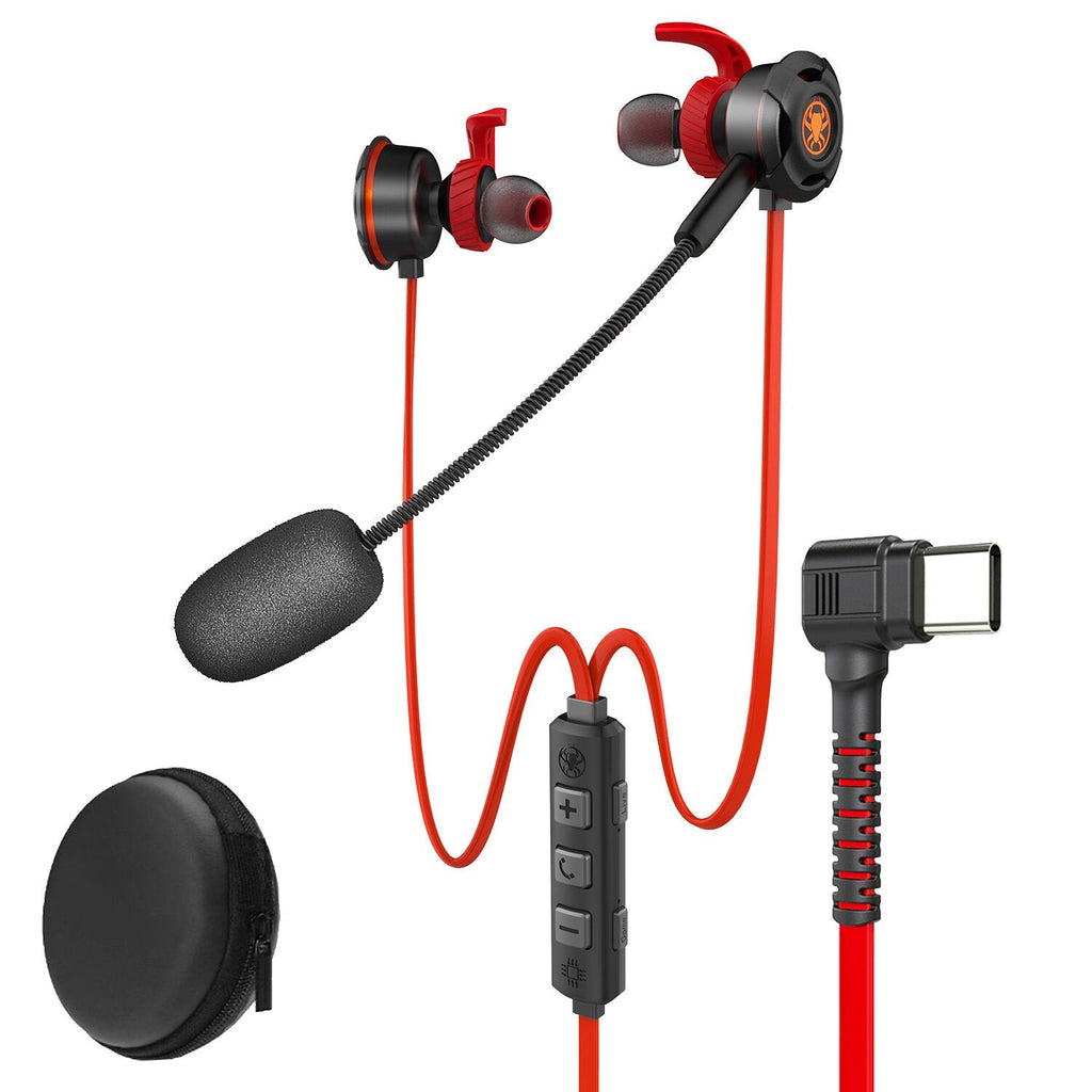 Game Live in-ear Wired Gaming Super Bass Earphones Microphone Built-in Game DSP Sound Card Type-c Plug