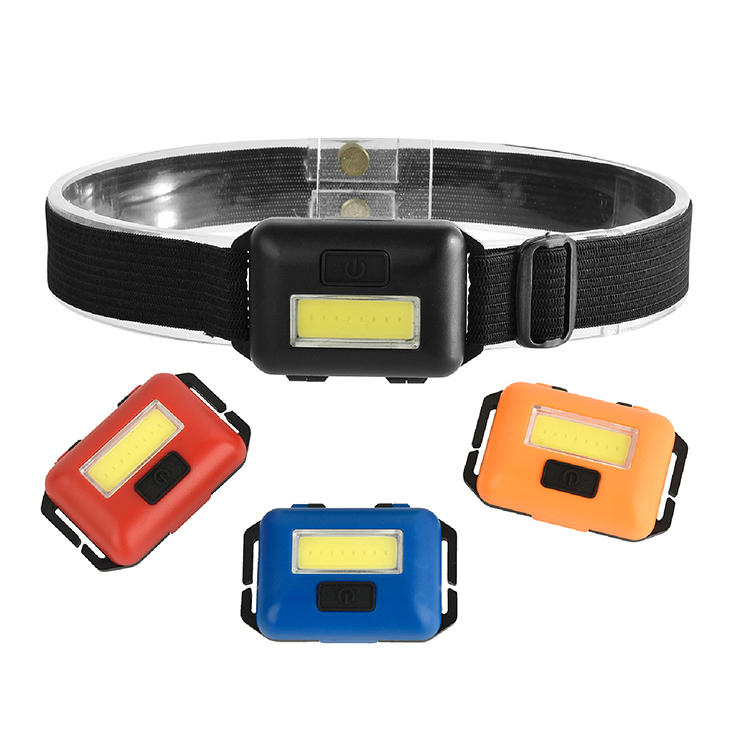 450LM COB LED Ultralight Headlamp 3 Switch Modes Adjustable Camping Running 3*AAAA Battery