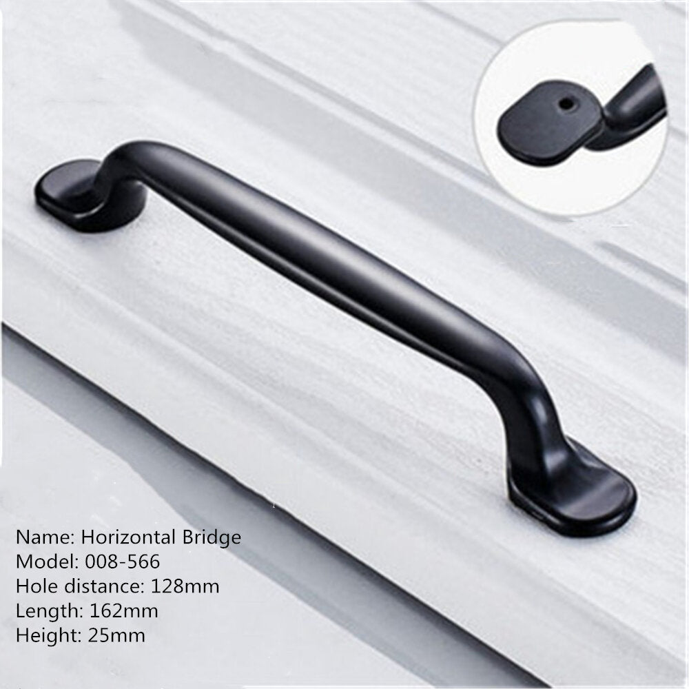 Aluminum Alloy Black Handles For Furniture Cabinet Knobs And Handles Kitchen Handles Drawer Knobs Cabinet Pulls Cupboard Handles Knobs