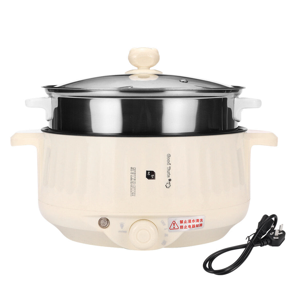 Electric Steamer Cooker 400W-1000W 1.7L/2.2L/2.7L Multifunction Cooking Pot Hot Pot Non-Stick Liner