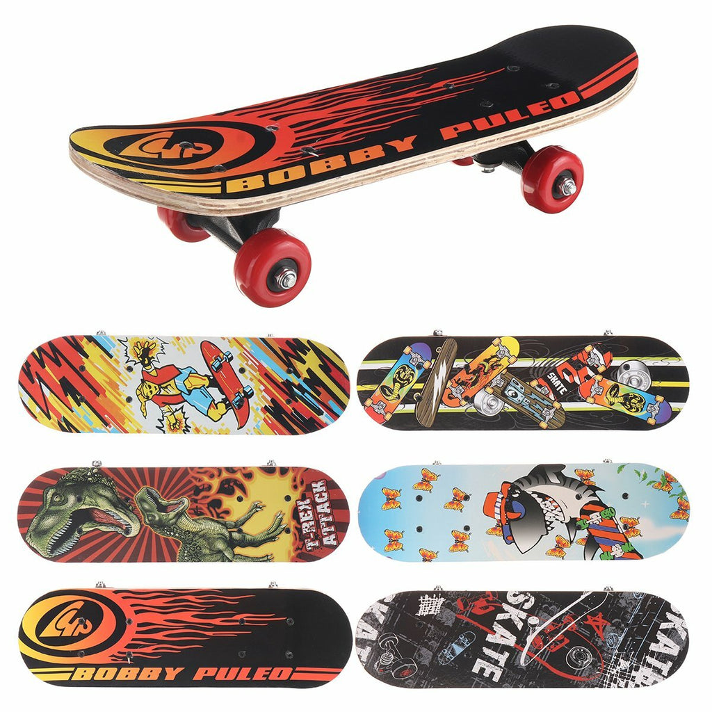 17inch 7-layer Children Skateboard Chinese Maple Decoration Boards Light Wooden Double Rocker Skatebooards