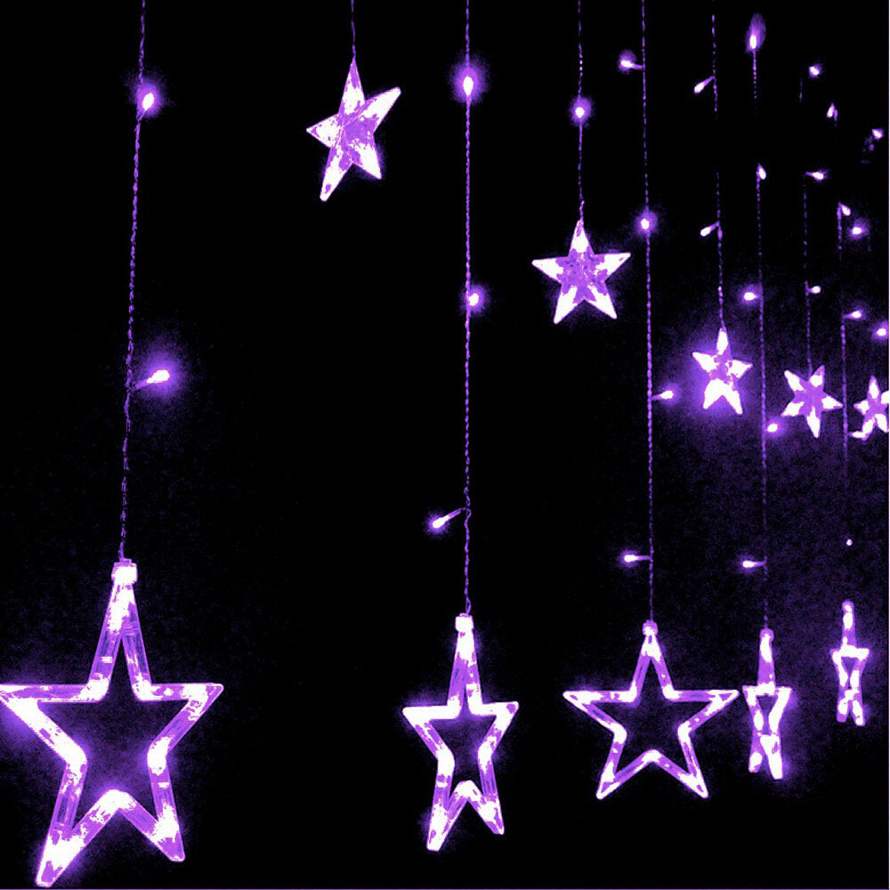 220V LED Light String Star Shape Curtain Light Home Decor Celebration Festival Wedding