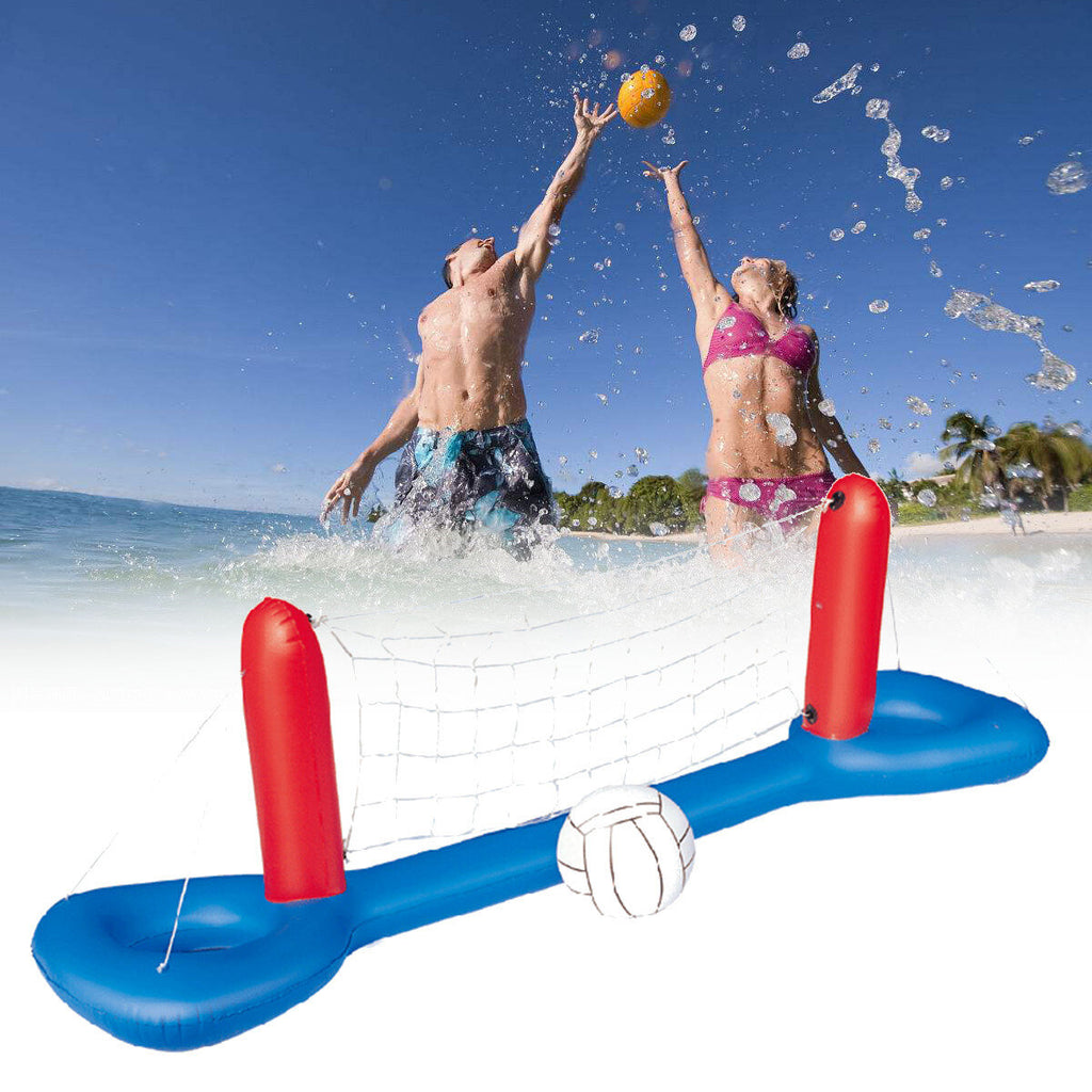 Inflatable Water Volleyball Kit Set Swimming Pool Floating Ball + Net Summer Outdoor Water Playing Game Set