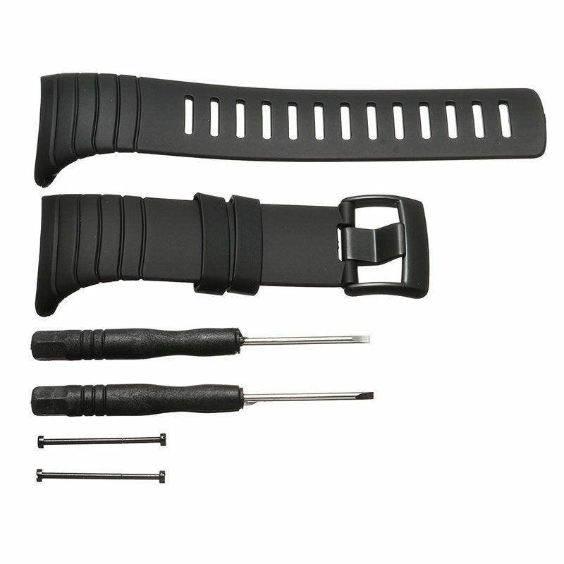 New Light All Black Rubber Watch Band Kit SS018650000 For SUUNTO CORE