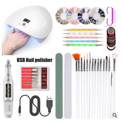 45W Intelligent Induction Nail UV Phototherapy Lamp Nail Polishing Set