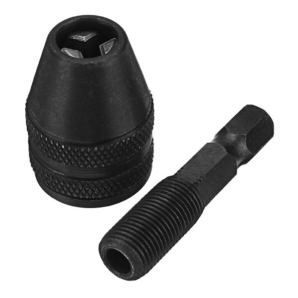 0.5-4mm Keyless Chuck 1/4 Inch Hex Shank Black Drill Chuck Adapter