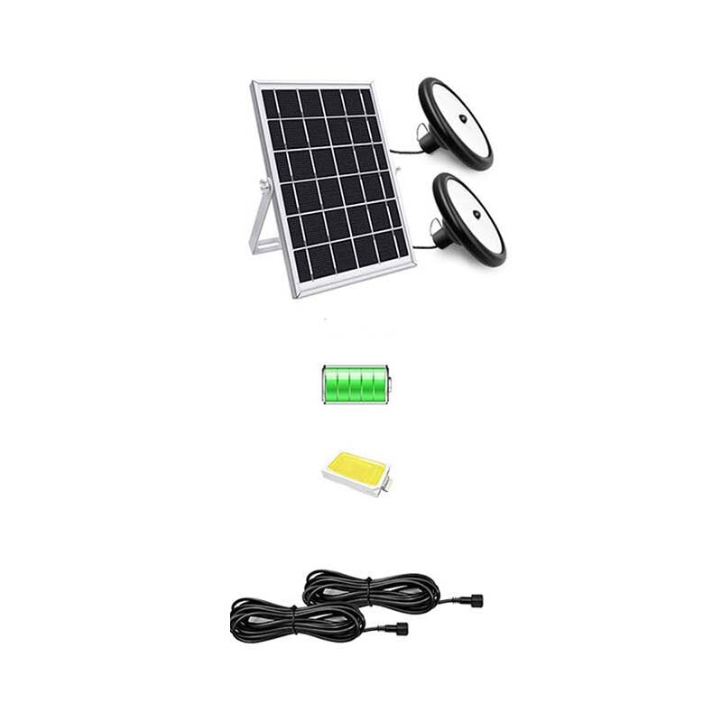 Double Head Solar Pendant Light Waterproof High Capacity Outdoor Indoor Solar Lamp Suitable For Courtyards Garages Etc