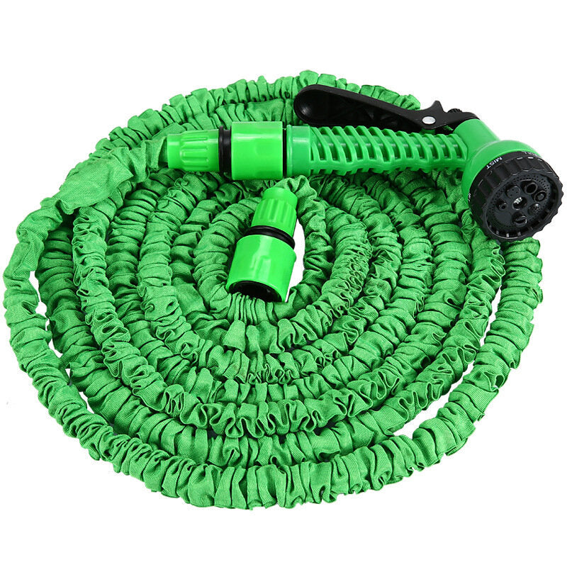 25-200FT US/EU Standard Expandable Magic Flexible Green Garden Water Hose Car Hose Pipe Connectors Plastic Hose Garden Watering Sets w/ Water Shower