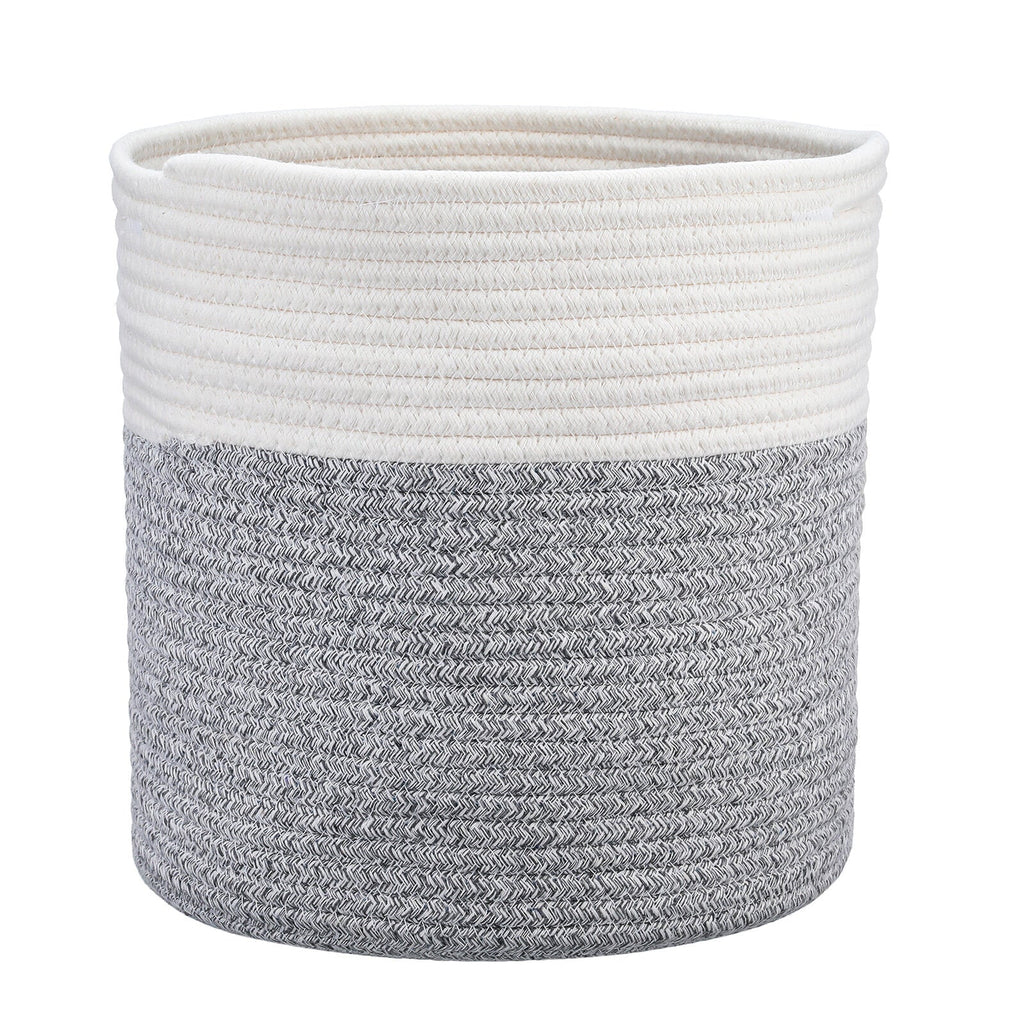 3PCS Cotton Rope Woven Basket Bathroom Laundry Basket Dirty Clothe Container USA