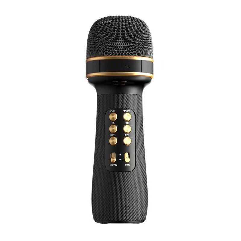 Wireless Bluetooth 5.0 Condenser Microphone Speaker FM Radio Integrated Mic for IOS Android Smartphone Children Home Audio Karaoke Singing TV