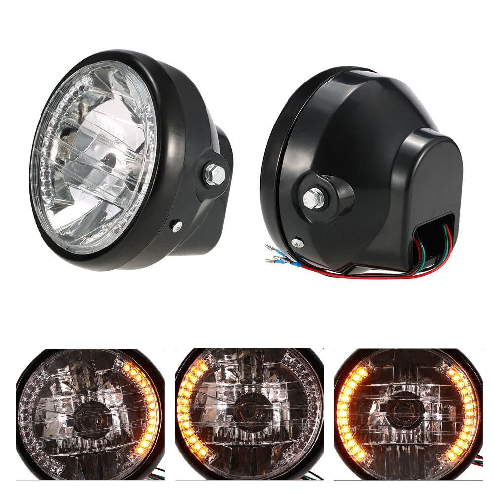 7" Motorcycle Headlight Round LED Turn Signal Indicators