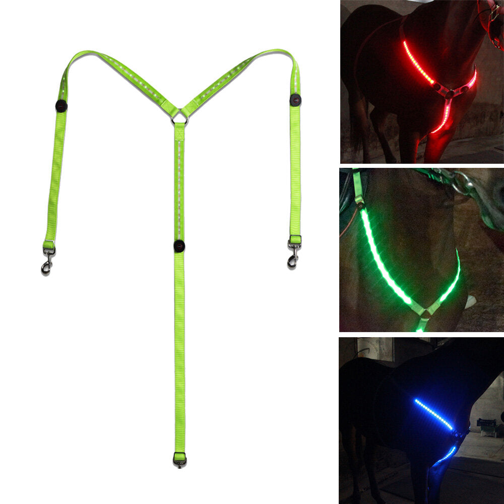 1 Pcs Horse LED Flashing Light Night Horse Chest Belt Luminous Lamp Equestrian Equipment