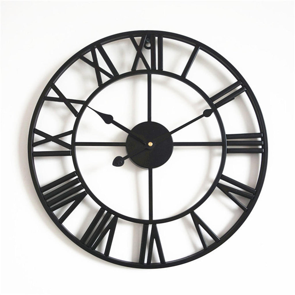 40cm/50cm Large Metal Skeleton Wall Clock Antique gold Home Decor Round Living Room