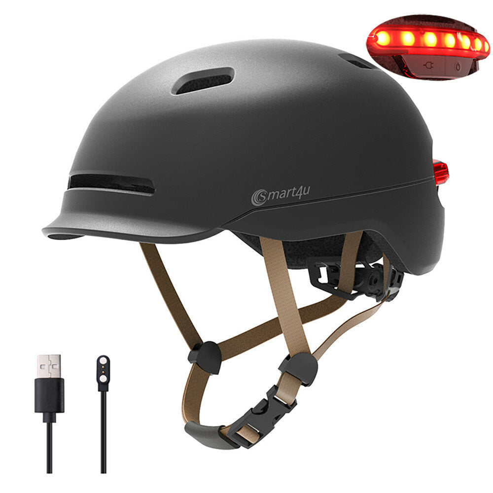 Bike Helmet 22.44-24.02in Adjustable Waterproof Sport Cycling Helmet with Sensor Taillight