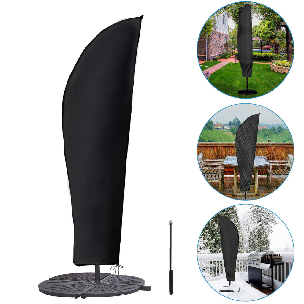 Parasol Umbrella Cover Anti-UV Dust-proof Waterproof Polyester Protective Cover for Cantilever Garden Patio